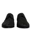 Black Jacquard Lace Up Derby Dress Shoes - Image 2