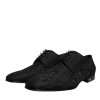 Black Jacquard Lace Up Derby Dress Shoes - Image 3
