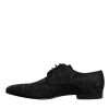Black Jacquard Lace Up Derby Dress Shoes - Image 5