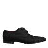 Black Jacquard Lace Up Derby Dress Shoes - Image 6