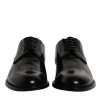 Black Calfskin Leather Derby Lace Up Formal Dress Shoes - Image 2