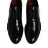 Black Calfskin Leather Derby Lace Up Formal Dress Shoes - Image 3