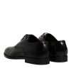 Black Calfskin Leather Derby Lace Up Formal Dress Shoes - Image 5