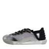 Silver Black Nylon NS1 Low Top Sneakers Shoes - Image 6