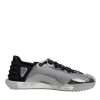 Silver Black Nylon NS1 Low Top Sneakers Shoes - Image 7