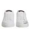 White Leather Low Top Lace Up Sneakers Shoes - Image 2