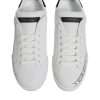 White Leather Low Top Lace Up Sneakers Shoes - Image 3