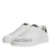 White Leather Low Top Lace Up Sneakers Shoes - Image 4