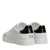 White Leather Low Top Lace Up Sneakers Shoes - Image 5