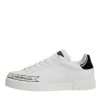 White Leather Low Top Lace Up Sneakers Shoes - Image 6