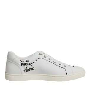 White Leather Milano Low Top Sneakers Shoes