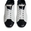 White Black Leather Portofino Sneakers Shoes - Image 3