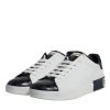 White Black Leather Portofino Sneakers Shoes - Image 4