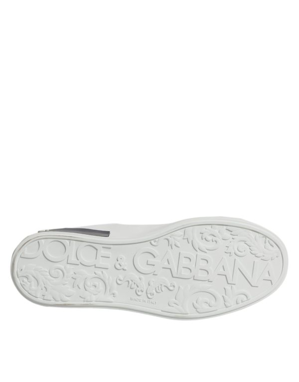 White Black Leather Portofino Sneakers Shoes - Image 8