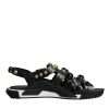 Black Leather Studded Slides Sandals Shoes - Image 7