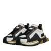 White Gold Black Leather SUPER KING Sneakers Shoes - Image 4