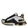 White Gold Black Leather SUPER KING Sneakers Shoes - Image 6