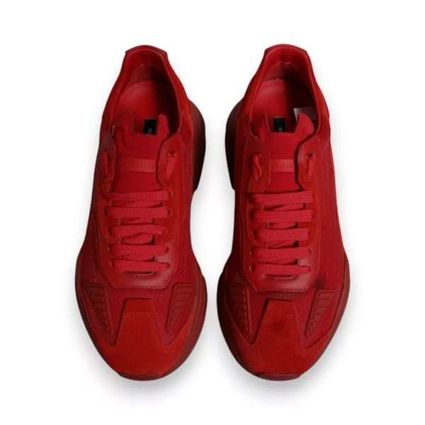 Red Leather Daymaster Low Top Sneakers Shoes - Image 3