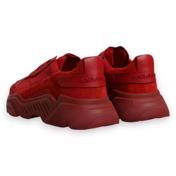 Red Leather Daymaster Low Top Sneakers Shoes - Image 5