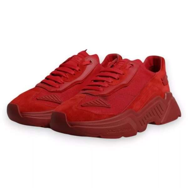 Red Leather Daymaster Low Top Sneakers Shoes - Image 6