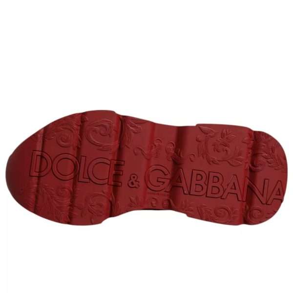 Red Leather Daymaster Low Top Sneakers Shoes - Image 7