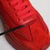 Red Leather Daymaster Low Top Sneakers Shoes - Image 8