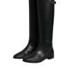 Black DG Logo Calf Leather High Boots Shoes - Image 3