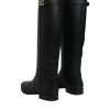 Black DG Logo Calf Leather High Boots Shoes - Image 4