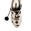 White Black Polka Dot Peep Toe Ankle Boots Shoes - Image 7