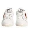 White Leather Heart Embellished Sneakers Shoes - Image 2