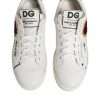 White Leather Heart Embellished Sneakers Shoes - Image 3