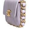 Blue Quilted Calfskin Framing Chain Flap Mini crossbody Bag - Image 3