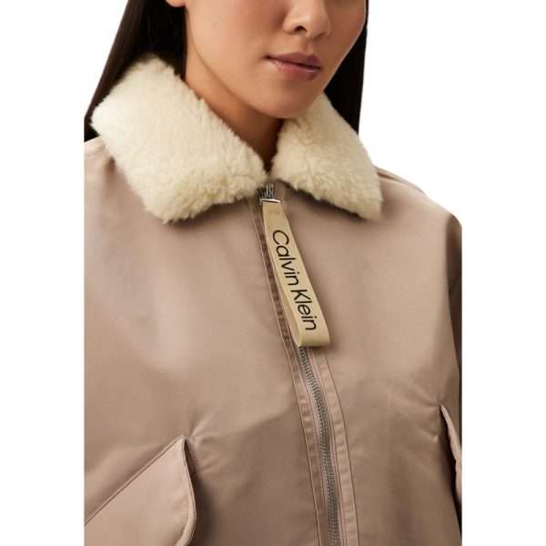 Beige Polyester Jackets & Coat - Image 4