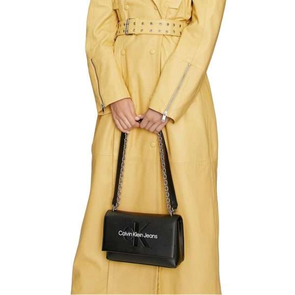 Black And White Artificial Leather Handbag - Image 2