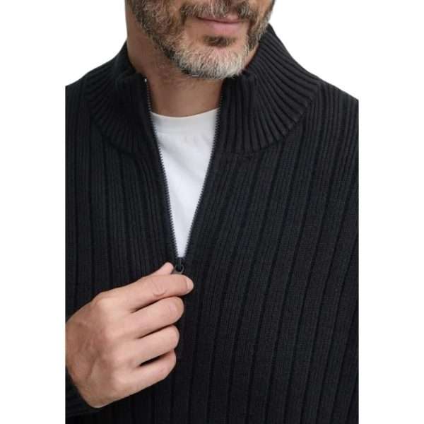 Black Cotton Cardigan - Image 4