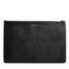 Black Leather #DGFAMILY Embellished Men Zip Pouch Bag - Image 4
