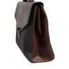 Brown Gray Leather Cognac Wool Business Tote Bag - Image 4