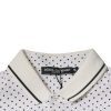 White Polka Dot Cotton Collared Polo T-shirt - Image 5
