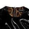 Black Patent Leather Puff Sleeves Mini Dress - Image 6