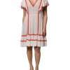 White Viscose Ruffle Sleeves A-line Pleated Mini Dress - Image 2