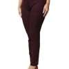 Maroon Mid Waist Tapered Skinny Dress Pants - Image 3