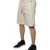 Off White Cotton Stretch Men Bermuda Shorts - Image 3