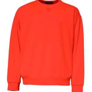 Red Logo Polyester Crew Neck Sweatshirt Sweater