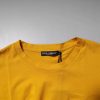 Dark Yellow Logo Cotton Men Crew Neck T-shirt - Image 5