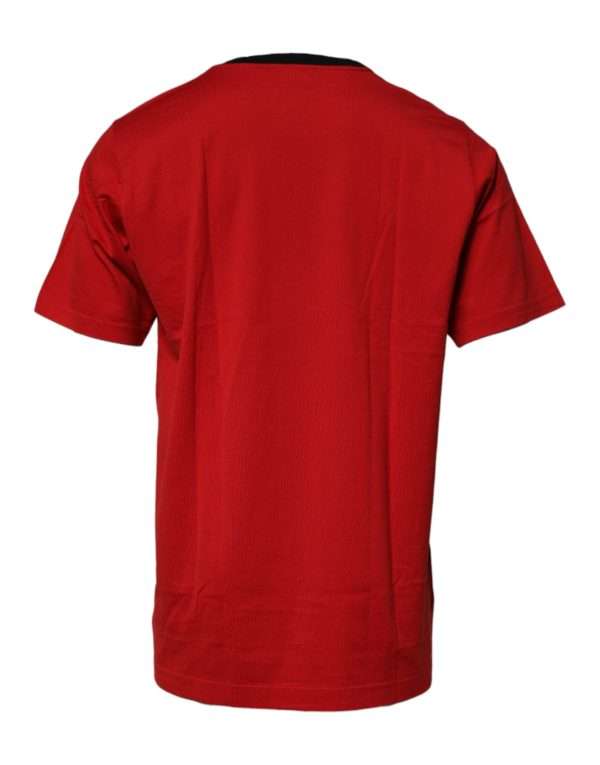 Red Logo Crown Cotton Crew Neck T-shirt - Image 4