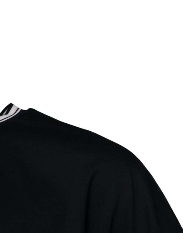 Dark Blue Logo Crown Cotton Crew Neck T-shirt - Image 3