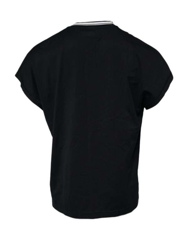 Dark Blue Logo Crown Cotton Crew Neck T-shirt - Image 4