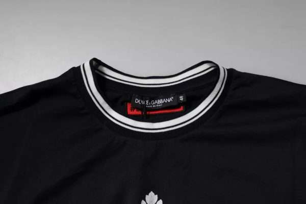 Dark Blue Logo Crown Cotton Crew Neck T-shirt - Image 5
