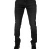 Black Cotton Stretch Skinny Men Denim Jeans - Image 2
