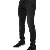 Black Cotton Stretch Skinny Men Denim Jeans - Image 3